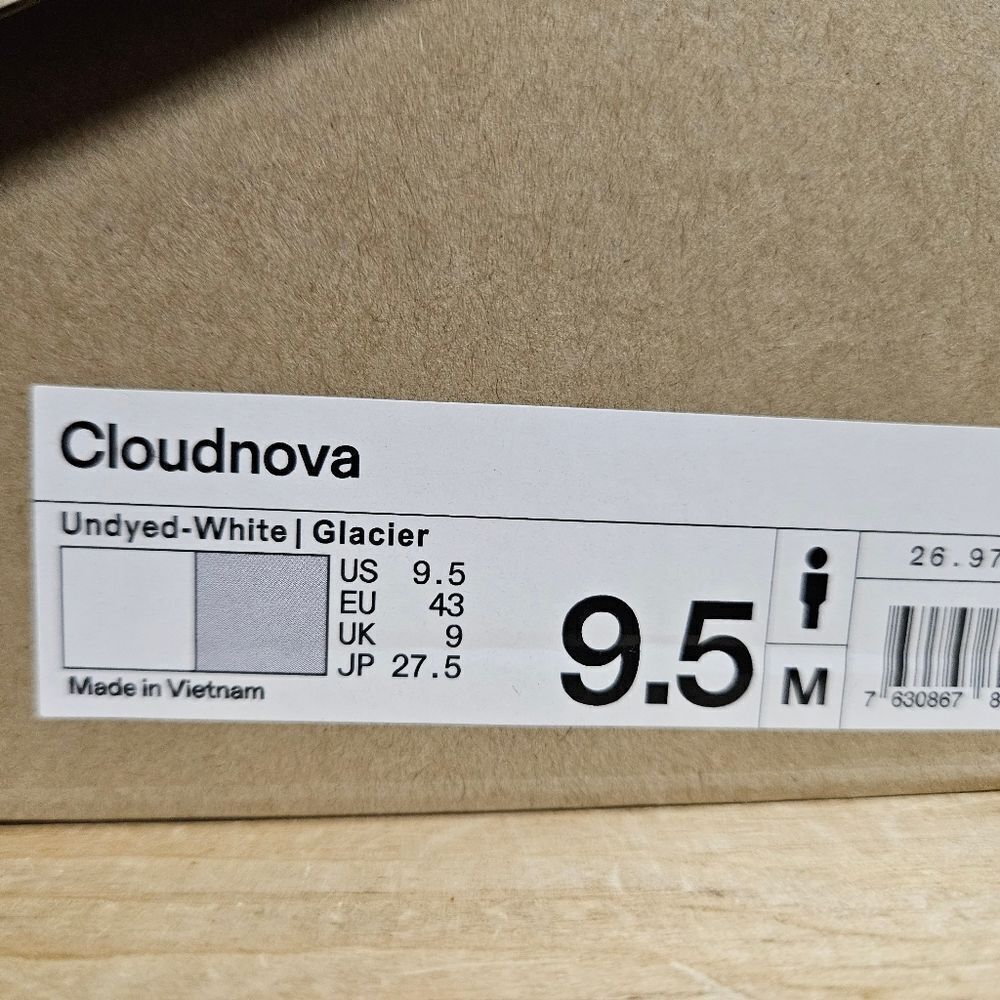 On Running Cloudnova Undyed White Glacier Running Shoe Sneaker 269788 - Picture 11 of 13